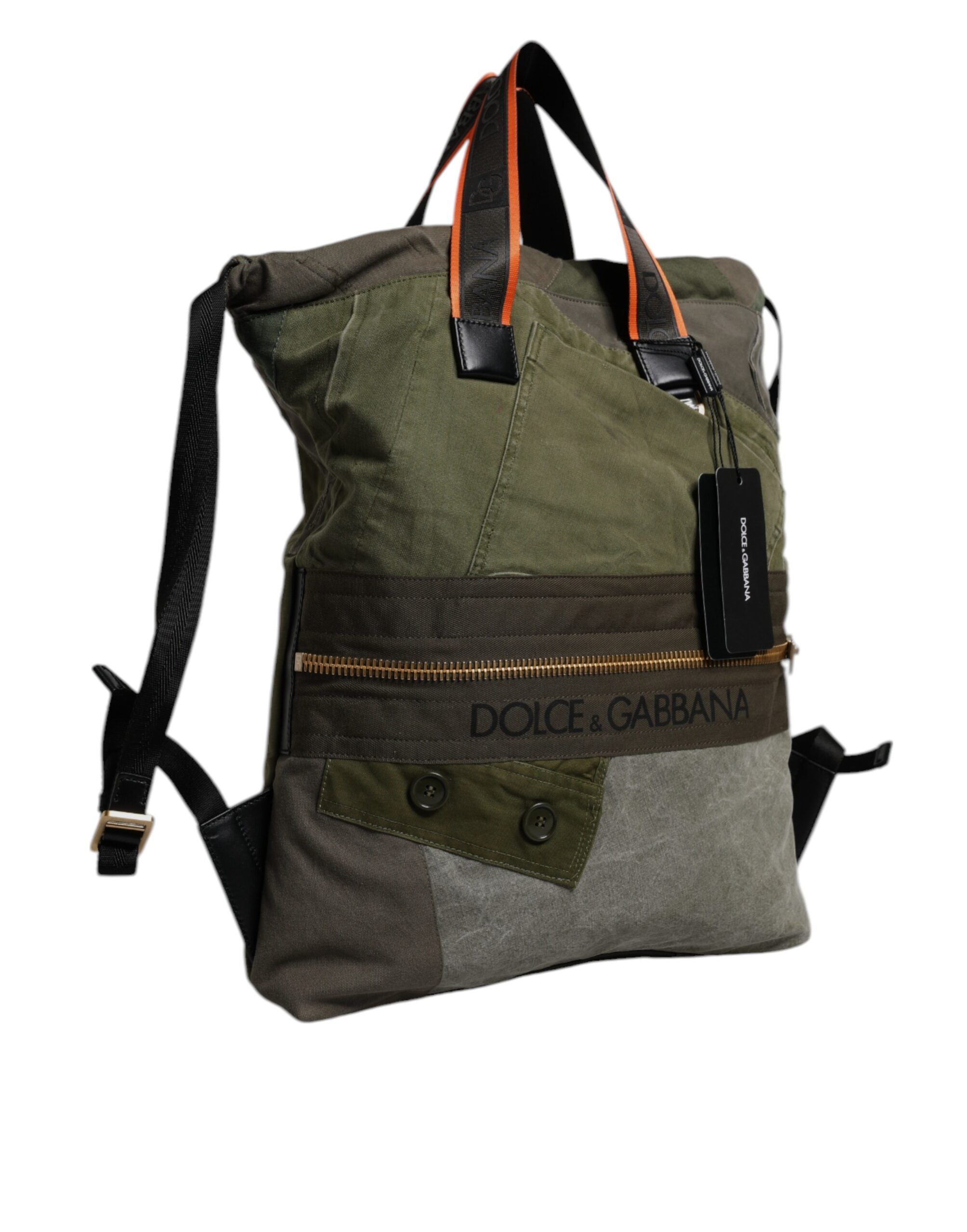 Dolce & Gabbana Military Green Patchwork Rucksack Backpack II Dolce & Gabbana