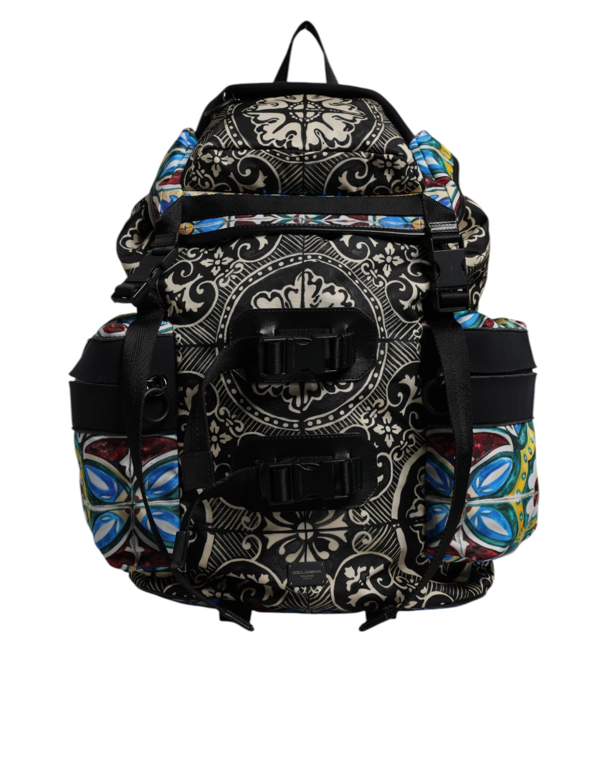 Dolce & Gabbana Multicolor Maiolica Print Nylon Backpack Dolce & Gabbana