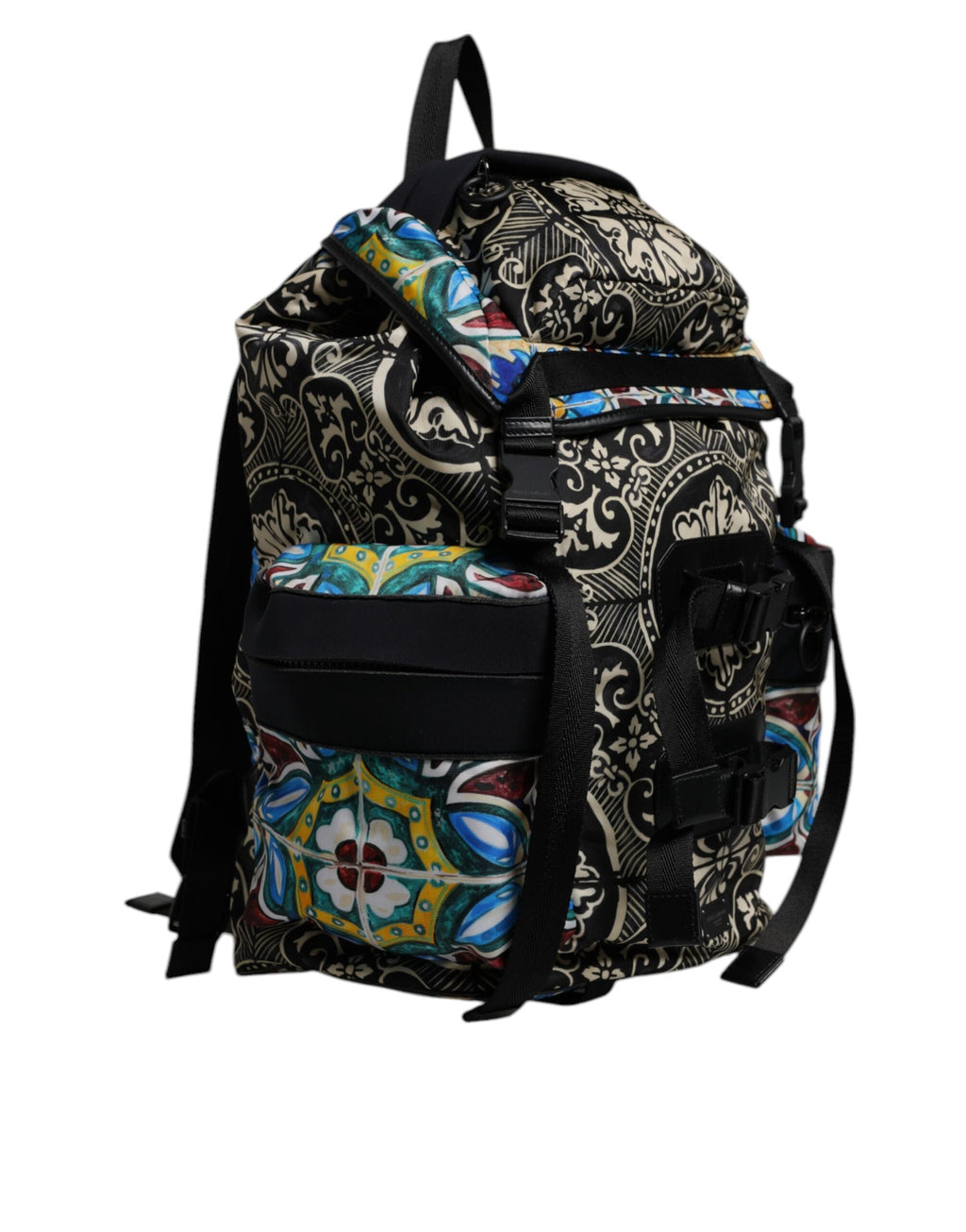 Dolce & Gabbana Multicolor Maiolica Print Nylon Backpack Dolce & Gabbana