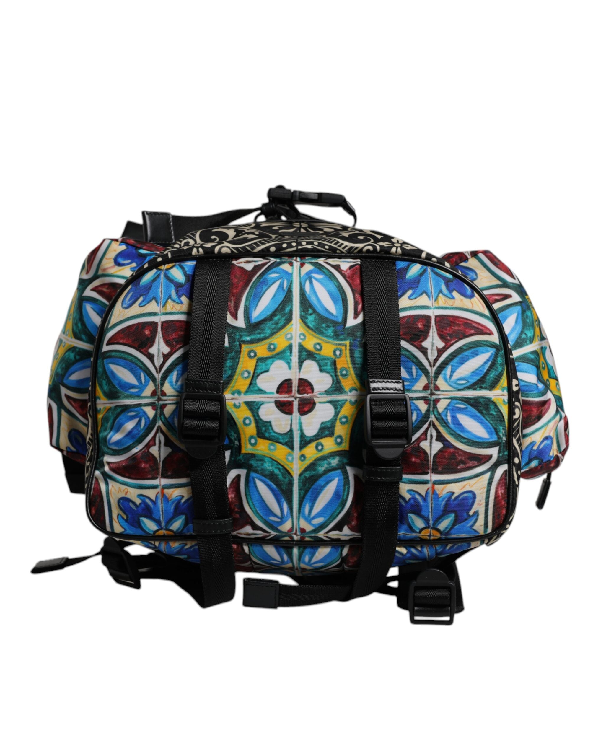 Dolce & Gabbana Multicolor Maiolica Print Nylon Backpack Dolce & Gabbana