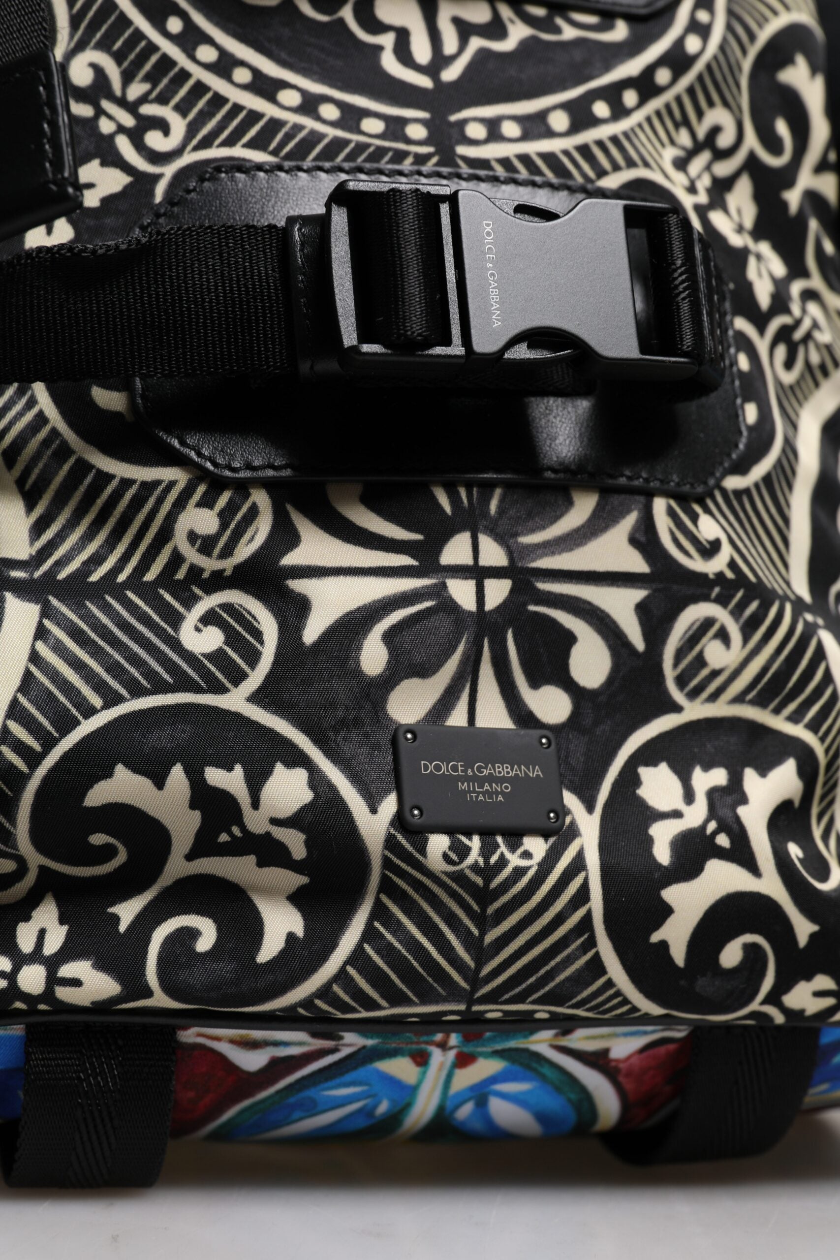 Dolce & Gabbana Multicolor Maiolica Print Nylon Backpack Dolce & Gabbana