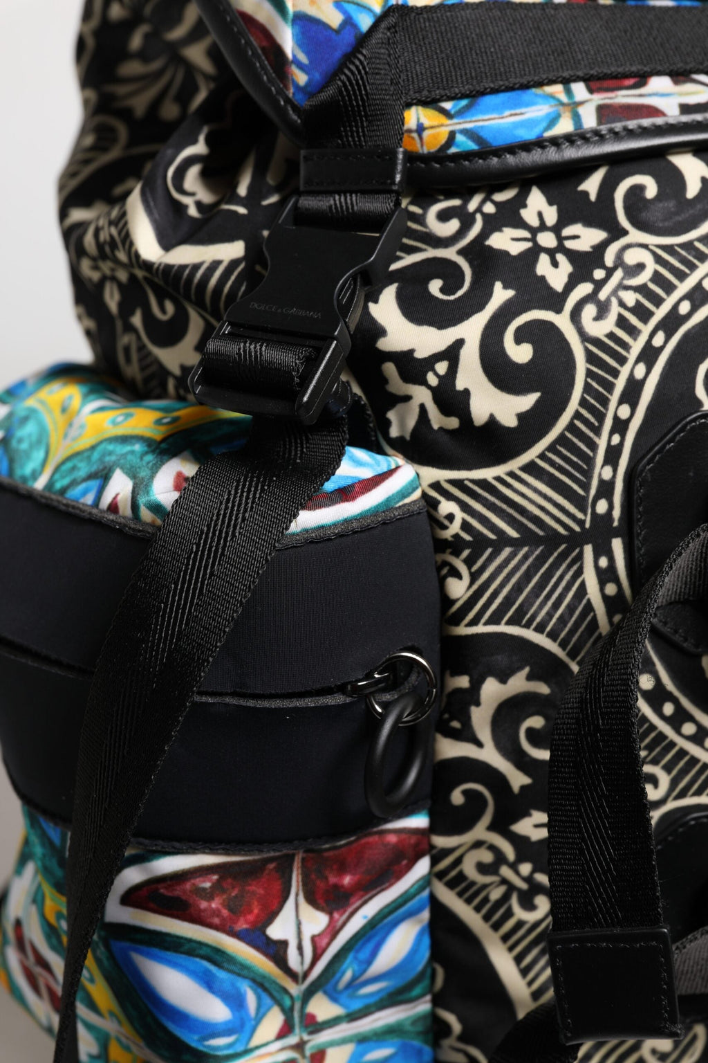 Dolce & Gabbana Multicolor Maiolica Print Nylon Backpack Dolce & Gabbana
