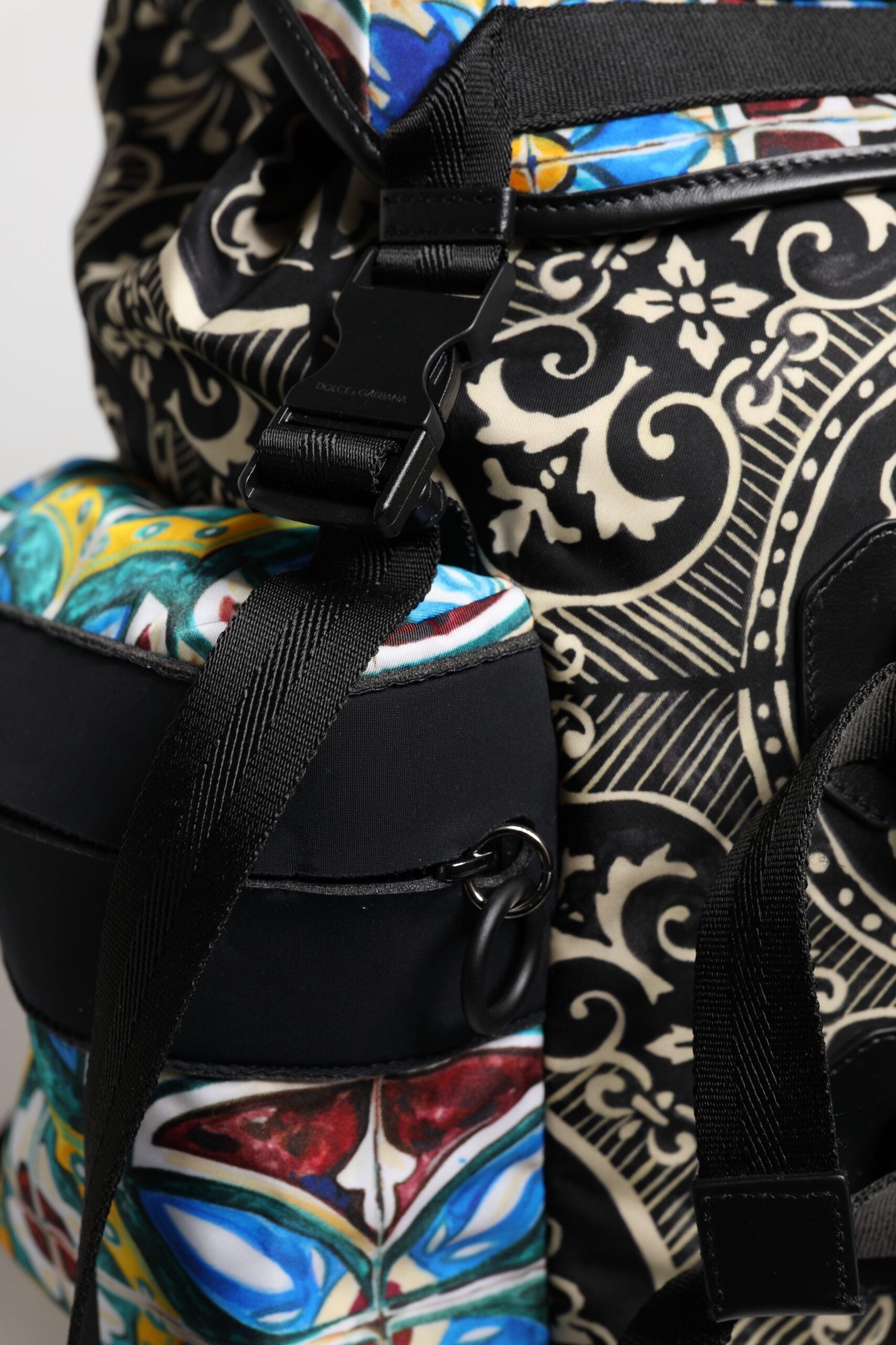 Dolce & Gabbana Multicolor Maiolica Print Nylon Backpack Dolce & Gabbana