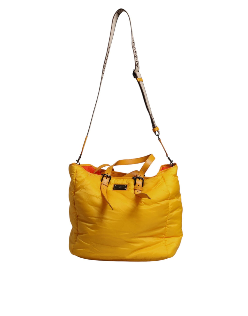 Dolce & Gabbana Yellow & Orange Nylon Logo Plaque Shoulder Duffle Bag Dolce & Gabbana