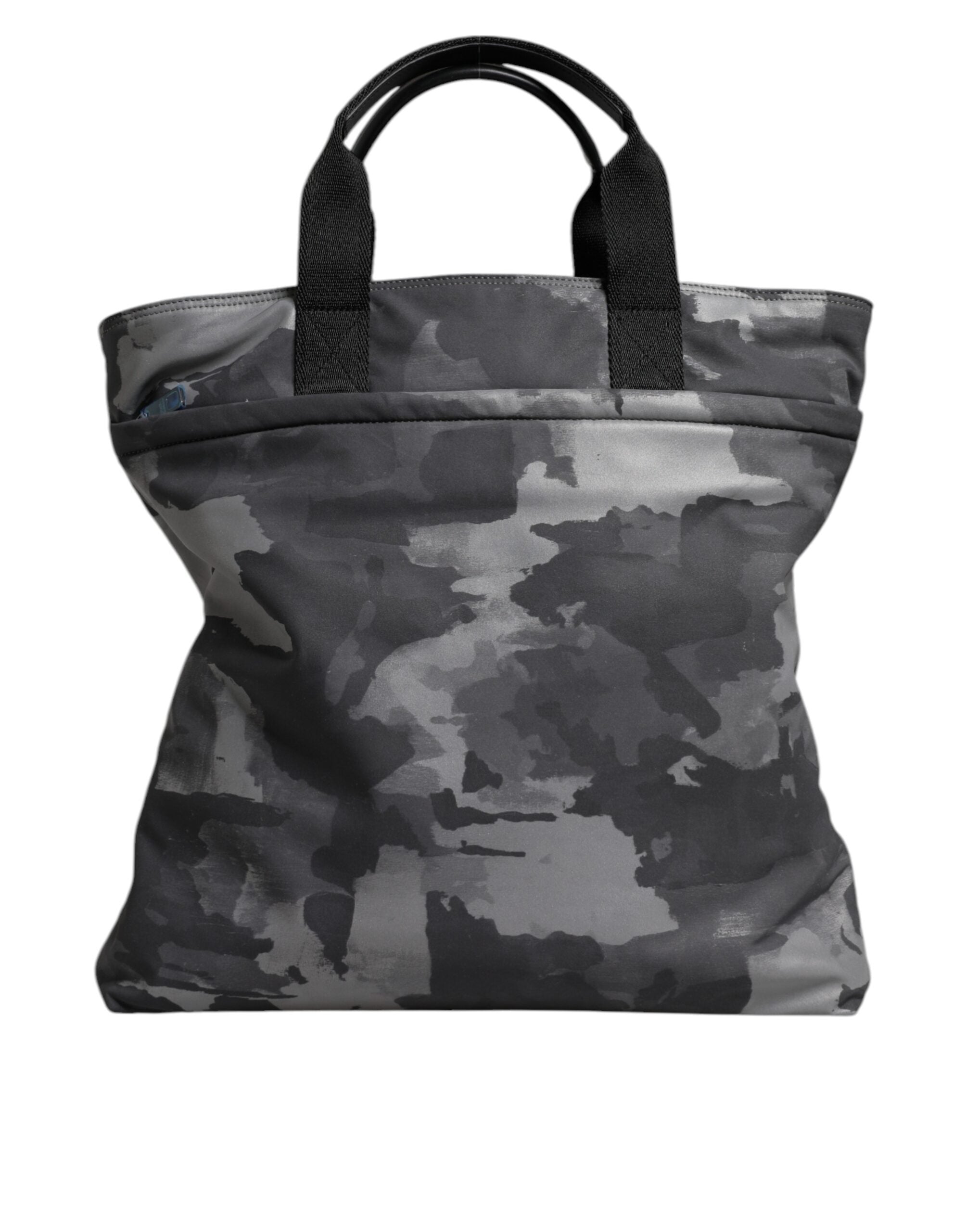 Dolce & Gabbana Gray Camo Cotton Multiple Compartments Tote Bag Dolce & Gabbana