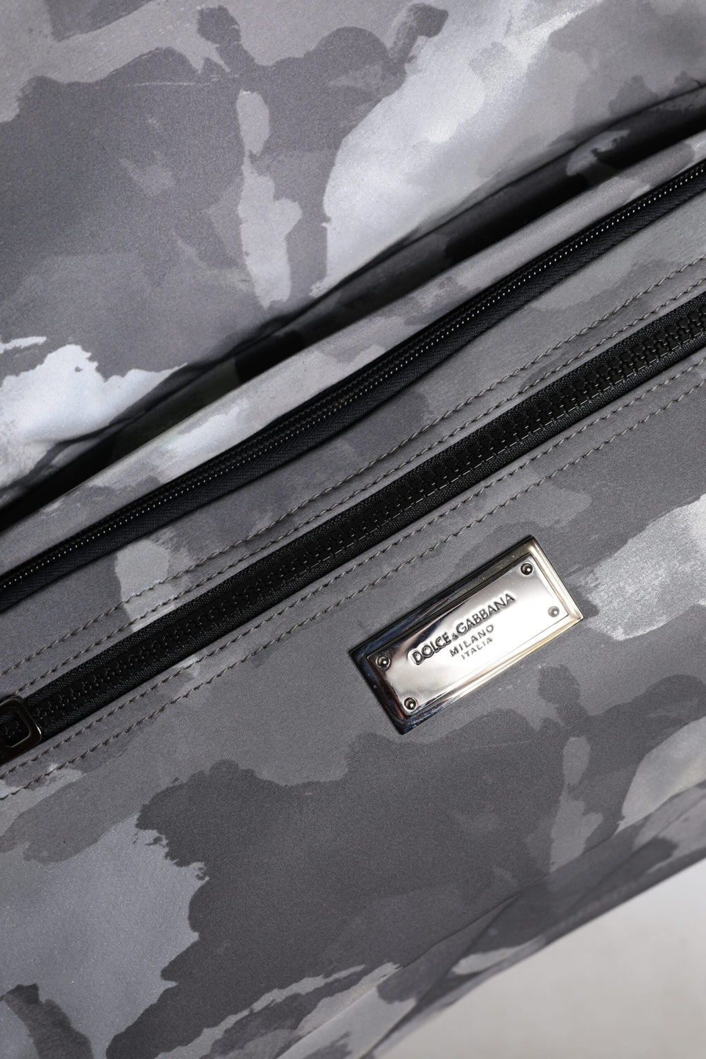 Dolce & Gabbana Gray Camo Cotton Multiple Compartments Tote Bag Dolce & Gabbana