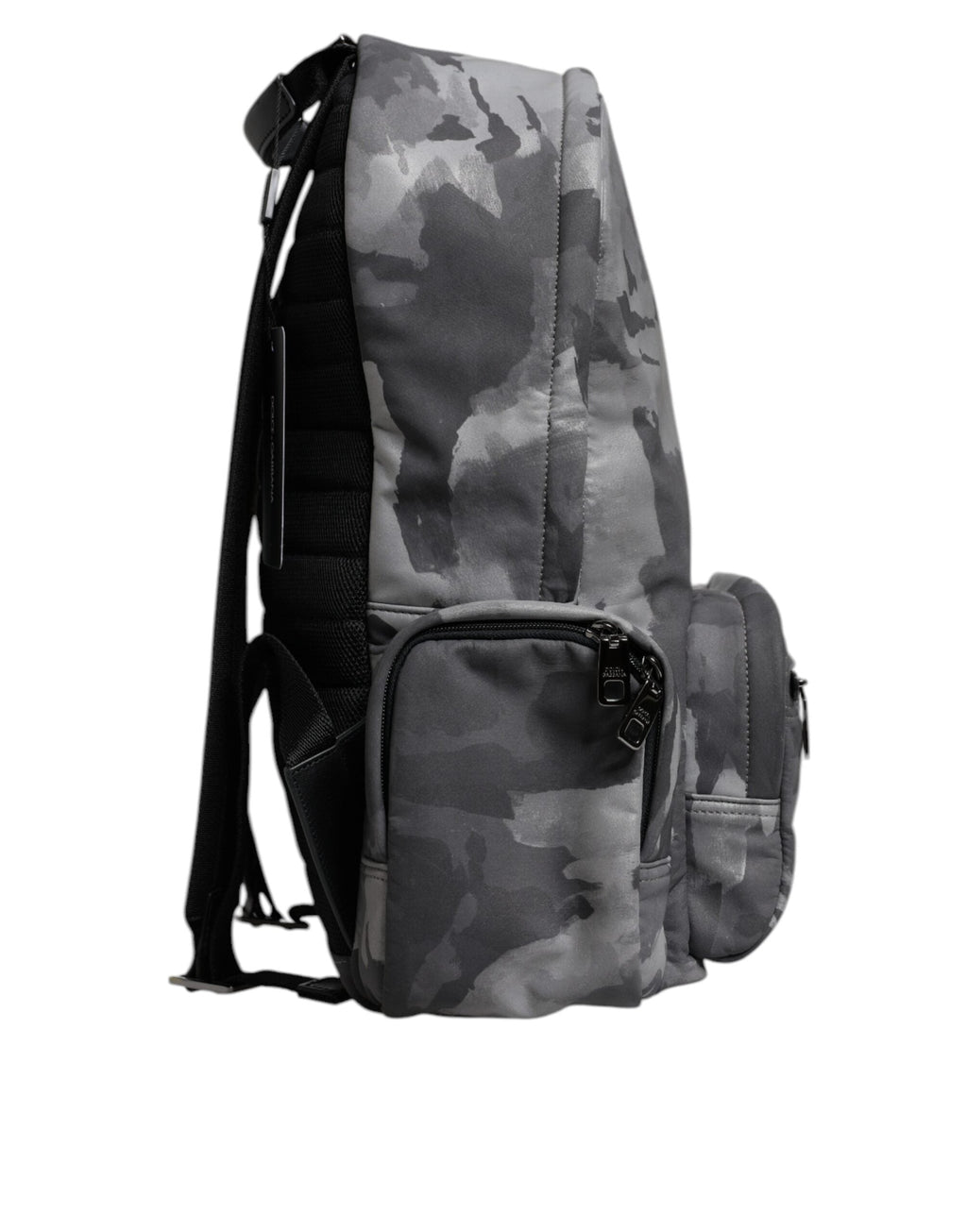 Dolce & Gabbana Gray Cotton Camouflage Logo Plaque Backpack Dolce & Gabbana