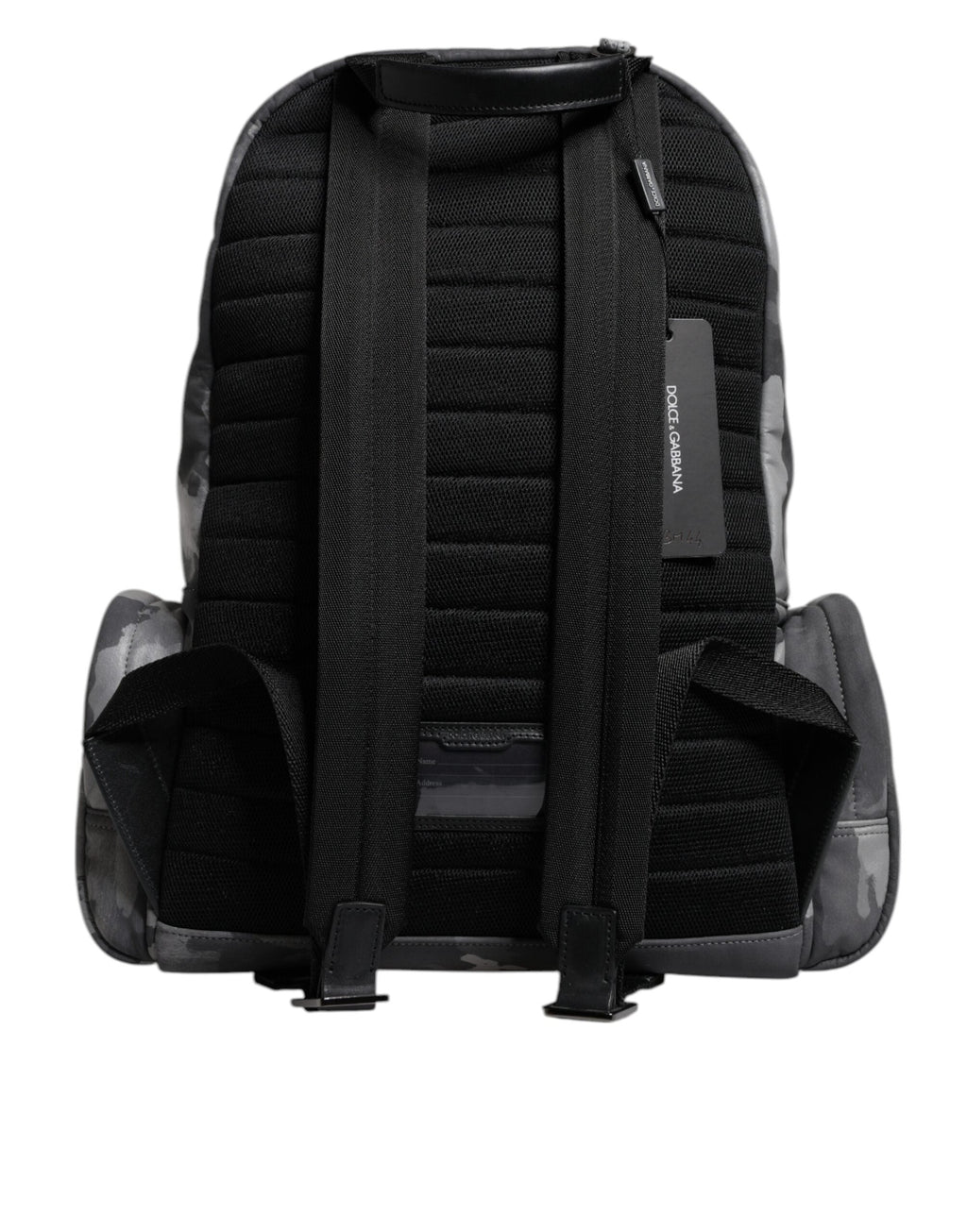 Dolce & Gabbana Gray Cotton Camouflage Logo Plaque Backpack Dolce & Gabbana