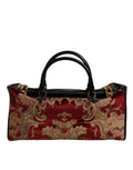 Dolce & Gabbana Multicolor Leather Brocade Velvet Travel Duffle Tote Bag Dolce & Gabbana