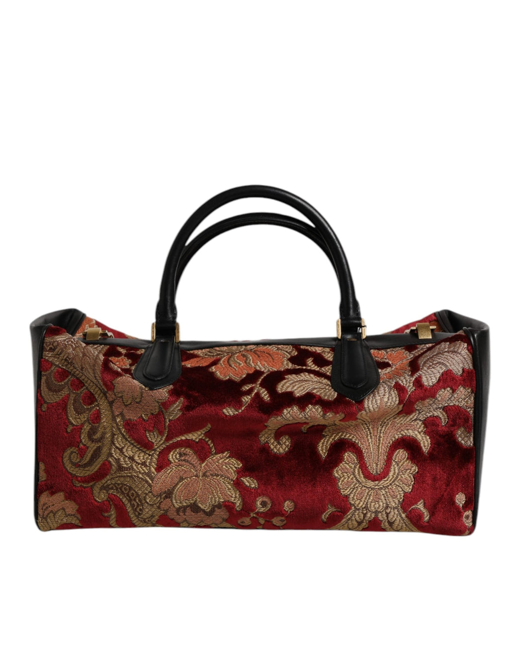 Dolce & Gabbana Multicolor Leather Brocade Velvet Travel Duffle Tote Bag Dolce & Gabbana