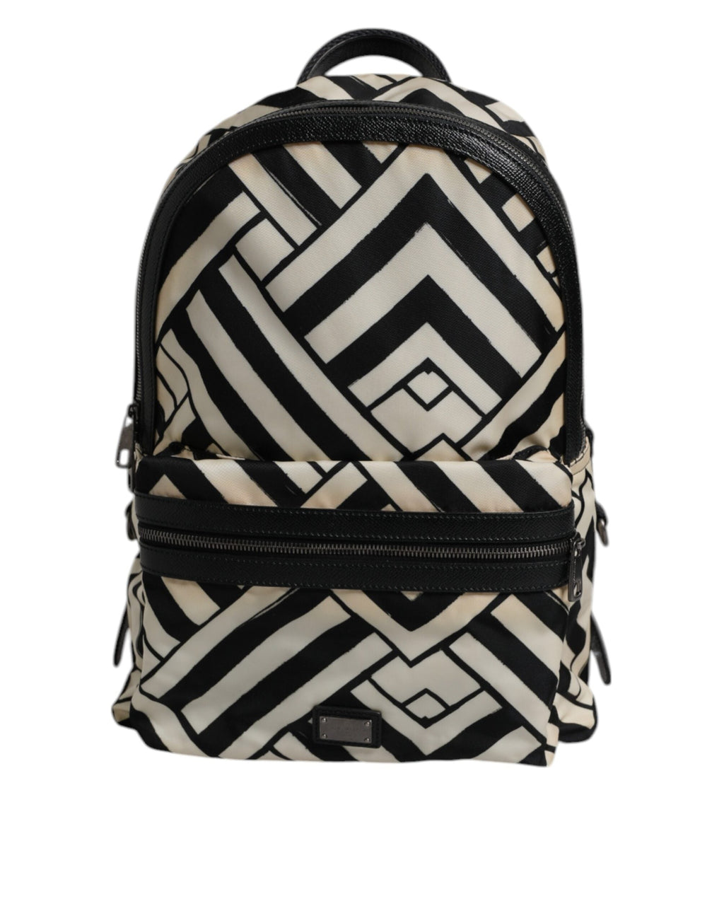 Dolce & Gabbana Black & White Nylon Leather Travel Backpack Dolce & Gabbana