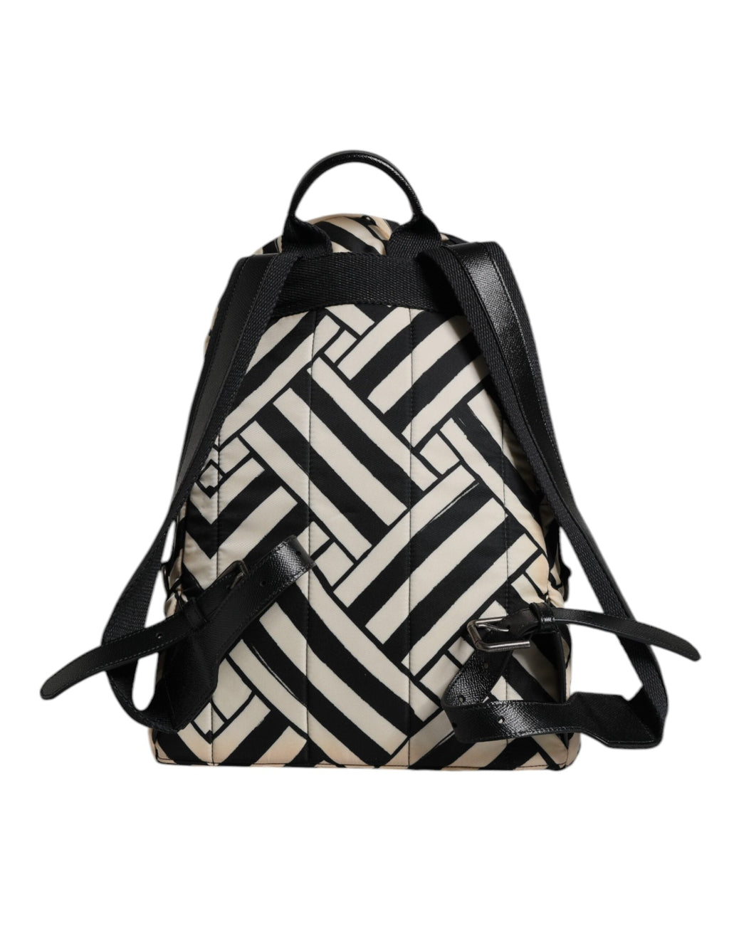Dolce & Gabbana Black & White Nylon Leather Travel Backpack Dolce & Gabbana
