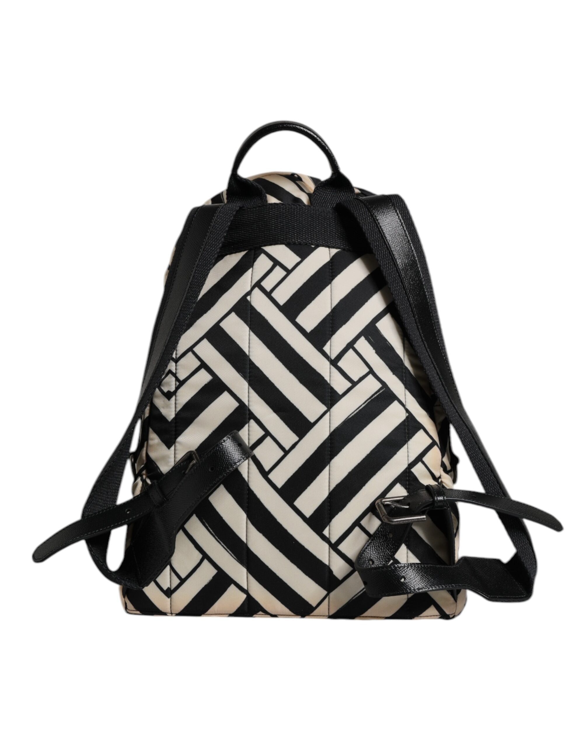 Dolce & Gabbana Black & White Nylon Leather Travel Backpack Dolce & Gabbana
