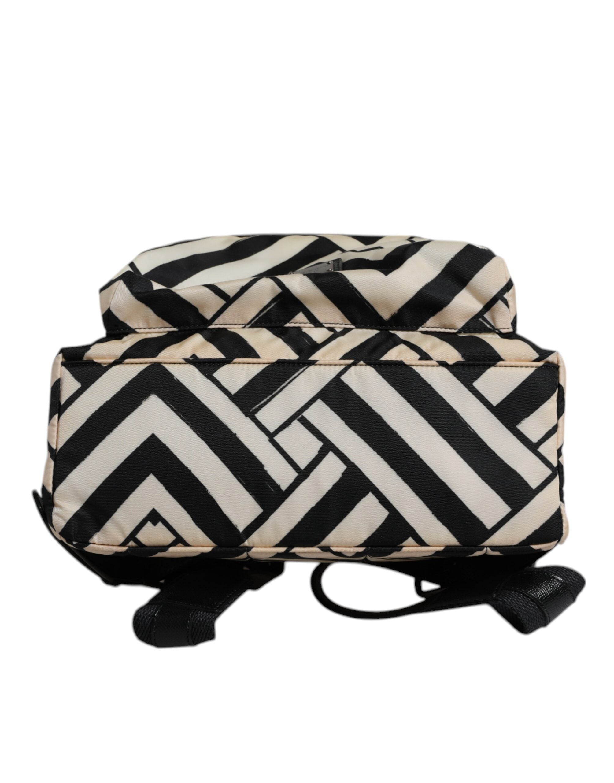 Dolce & Gabbana Black & White Nylon Leather Travel Backpack Dolce & Gabbana