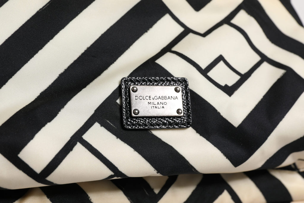 Dolce & Gabbana Black & White Nylon Leather Travel Backpack Dolce & Gabbana