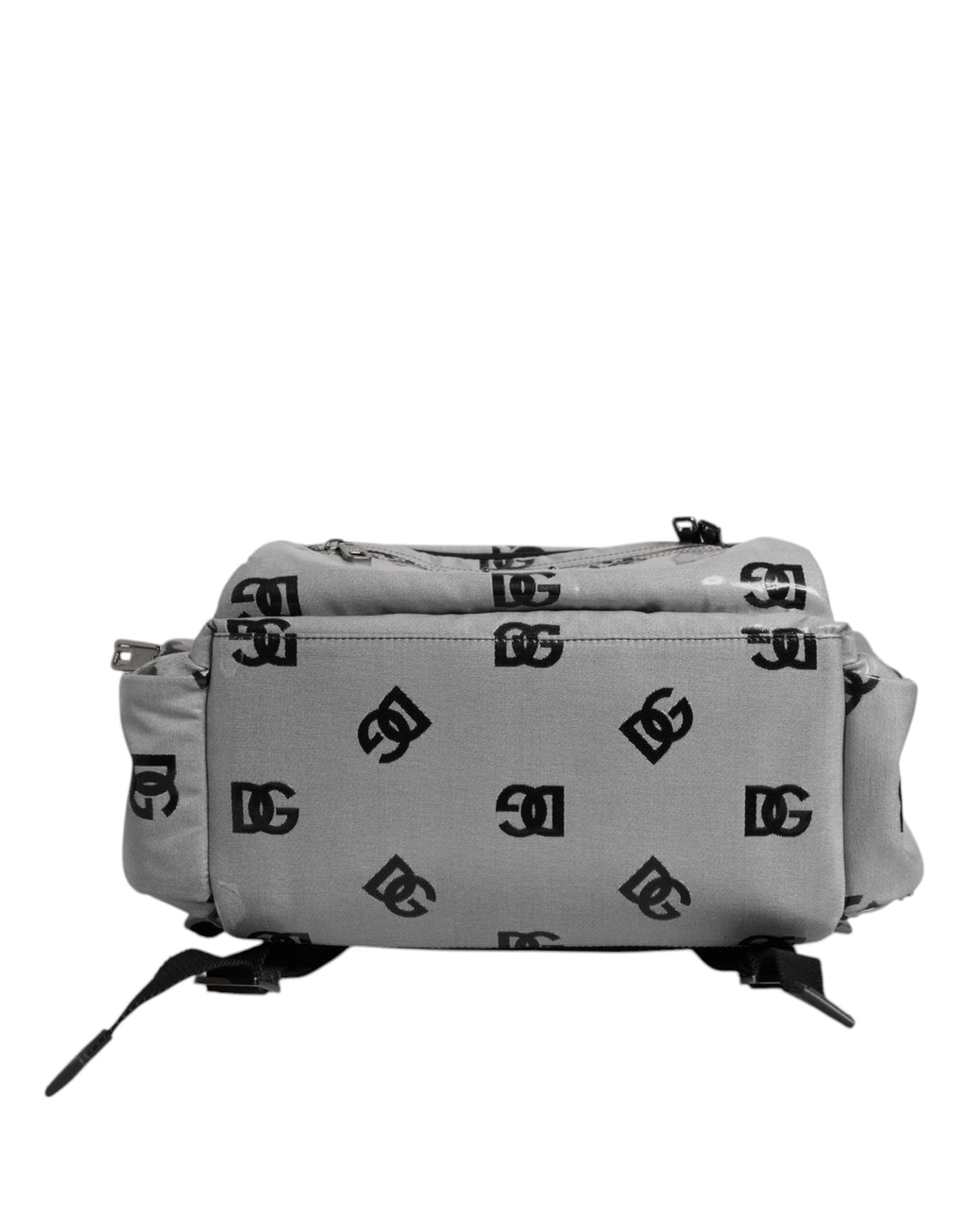 Dolce & Gabbana Polyester Gray & Black DG Logo Plaque Backpack Dolce & Gabbana
