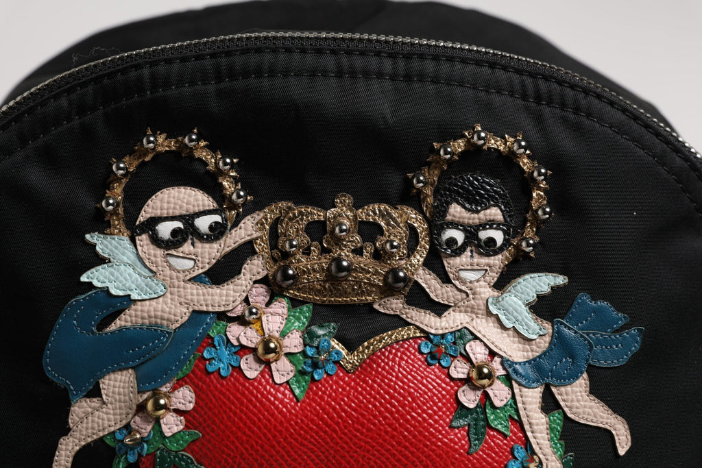 Dolce & Gabbana Black Nylon #DGFamily Embellished VULCANO Backpack Dolce & Gabbana