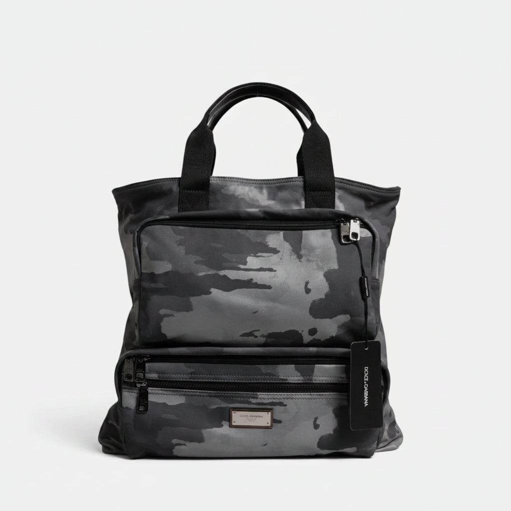 Dolce & Gabbana Black Camouflage Shoulder Strap Logo Plaque Bag Dolce & Gabbana