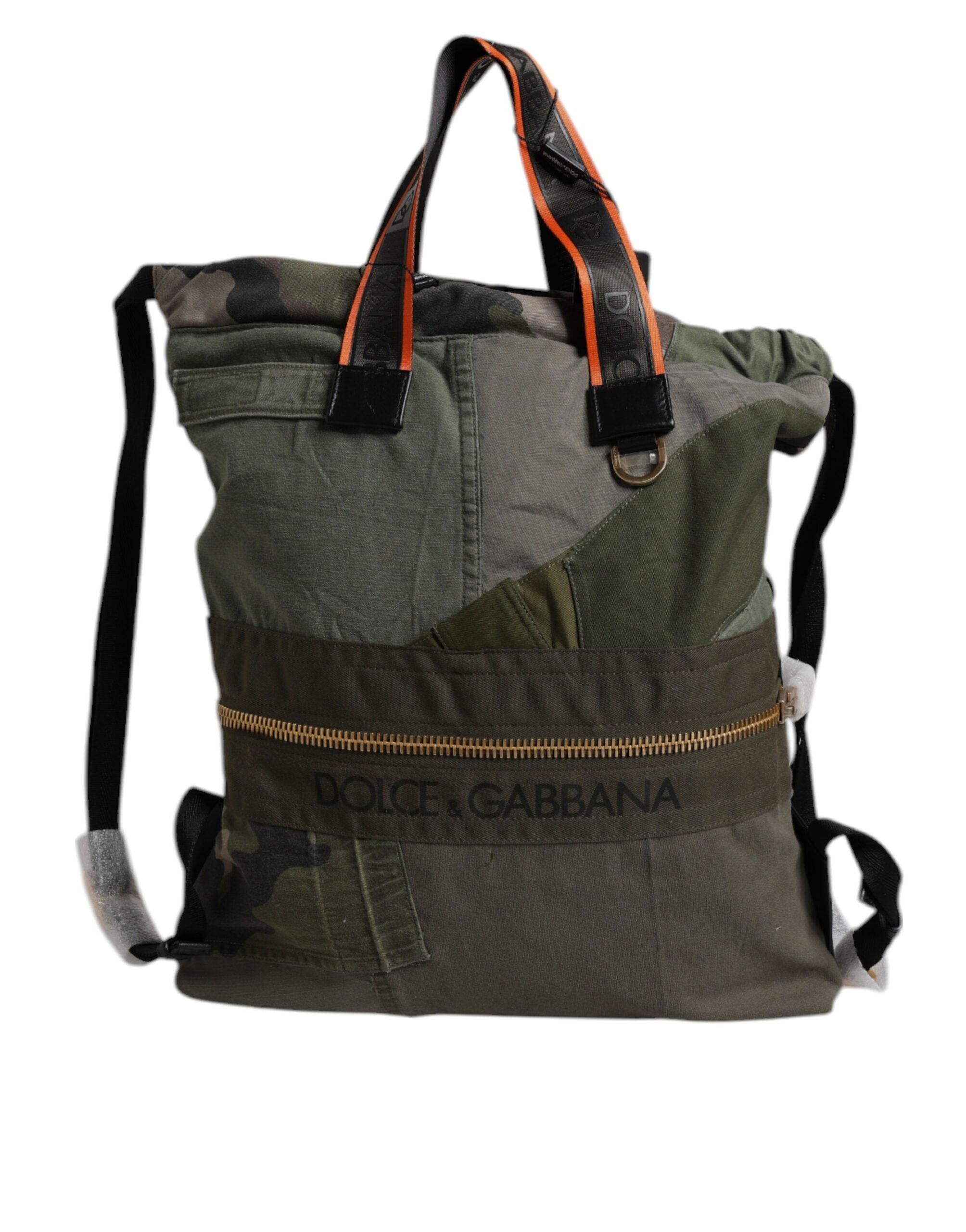 Dolce & Gabbana Military Green Patchwork Rucksack Backpack III Dolce & Gabbana