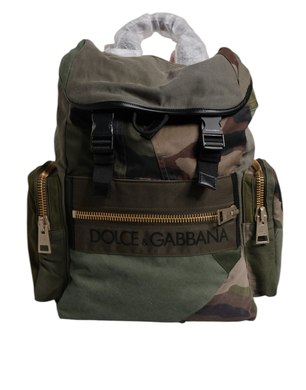 Dolce & Gabbana Military Green Patchwork Travel Backpack II Dolce & Gabbana