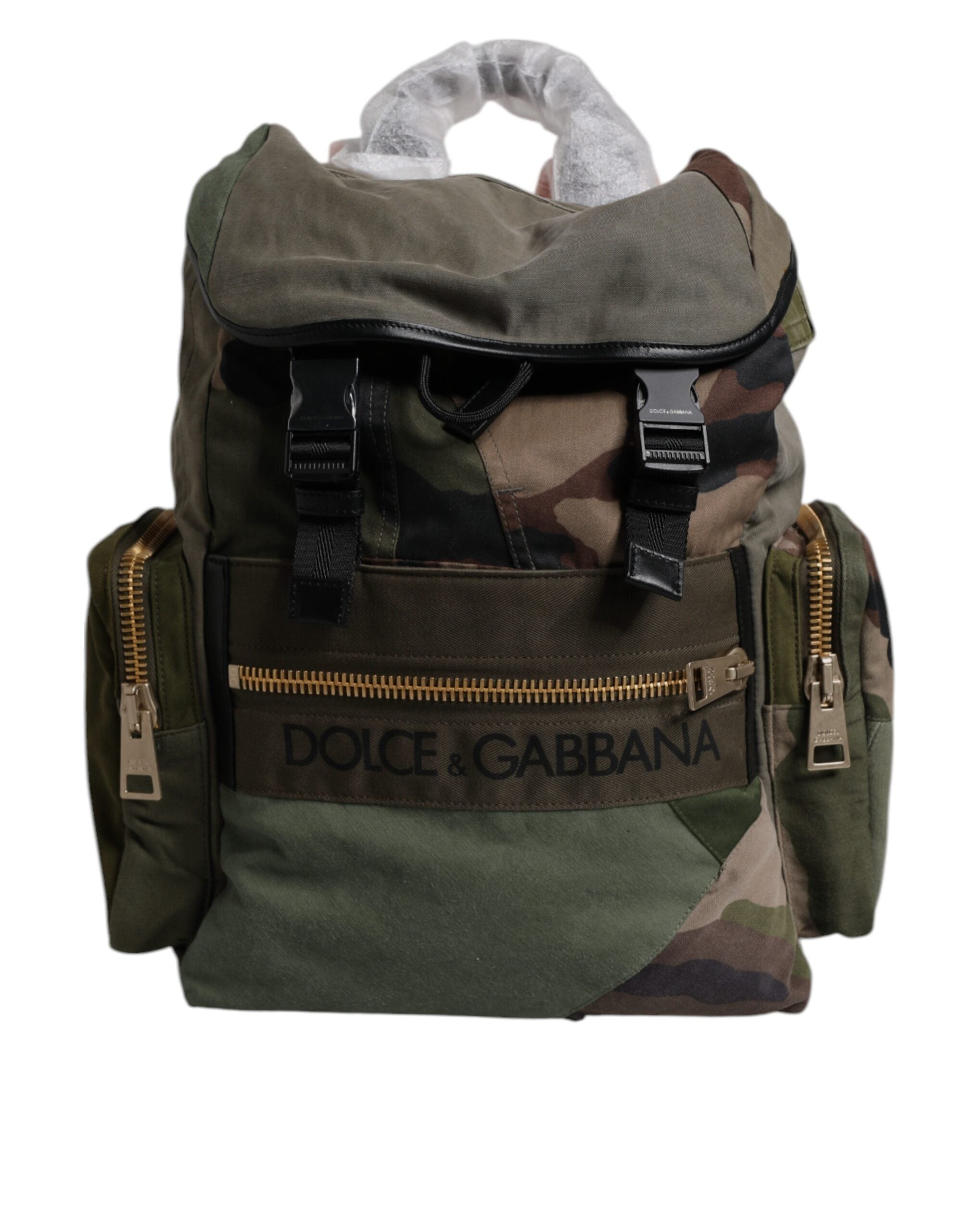 Dolce & Gabbana Military Green Patchwork Travel Backpack II Dolce & Gabbana