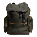 Dolce & Gabbana Military Green Patchwork School Backpack Bag Dolce & Gabbana