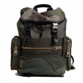 Dolce & Gabbana Military Green Patchwork Travel Backpack Bag Dolce & Gabbana