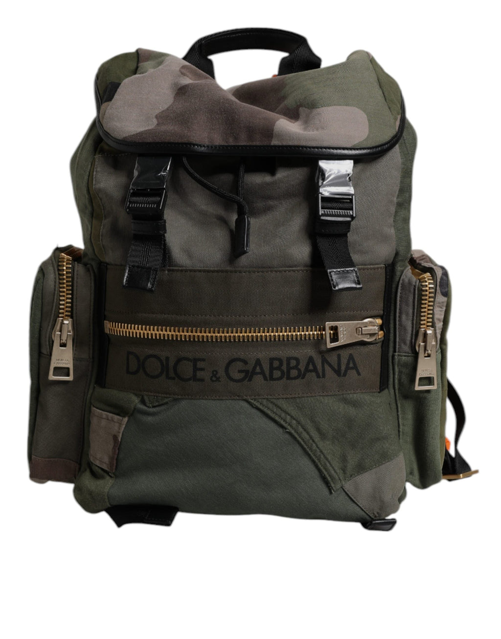 Dolce & Gabbana Military Green Patchwork Travel Backpack III Dolce & Gabbana