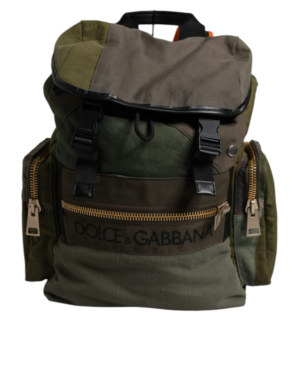 Dolce & Gabbana Military Green Patchwork Travel Backpack VI Dolce & Gabbana