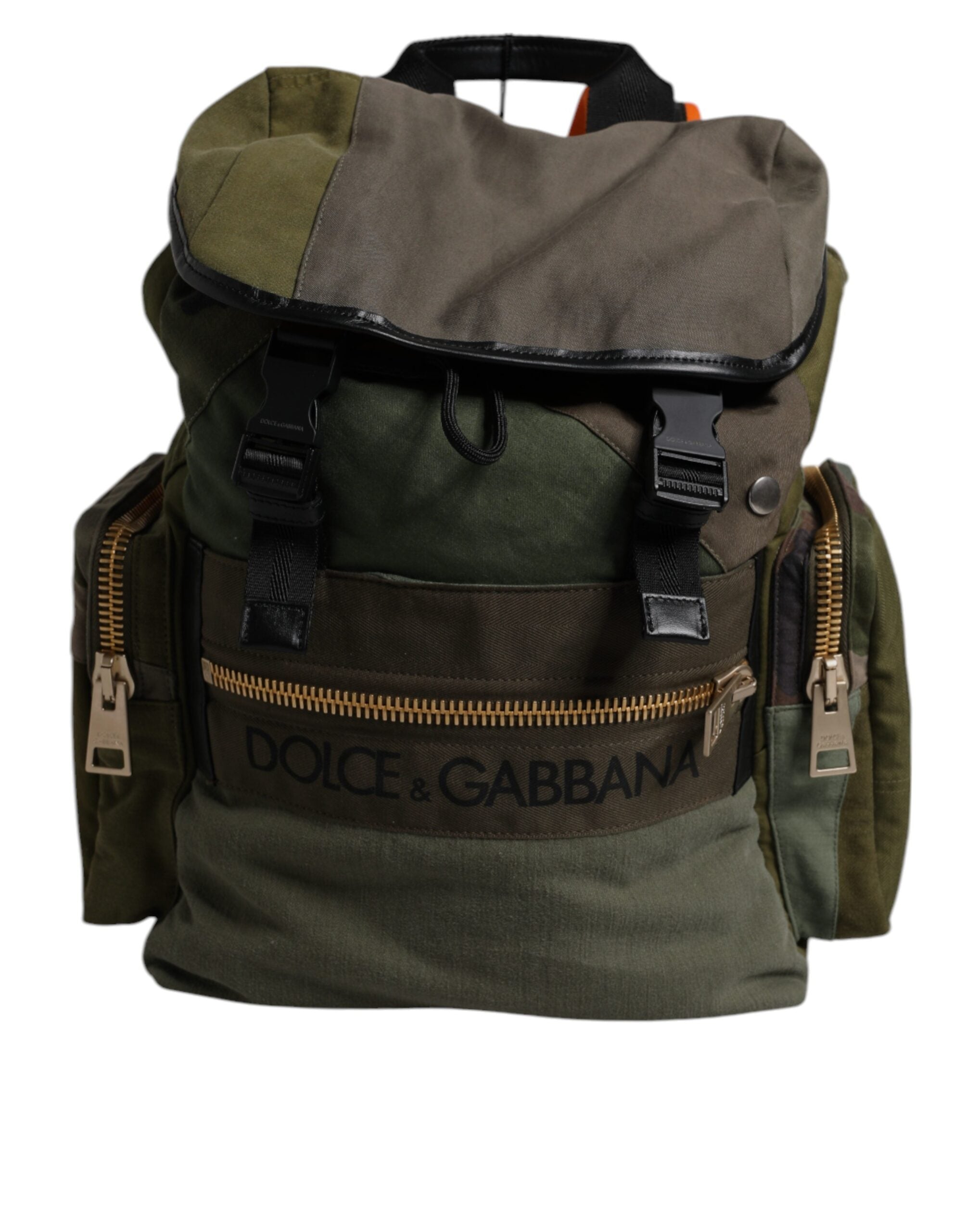 Dolce & Gabbana Military Green Patchwork Travel Backpack VI Dolce & Gabbana