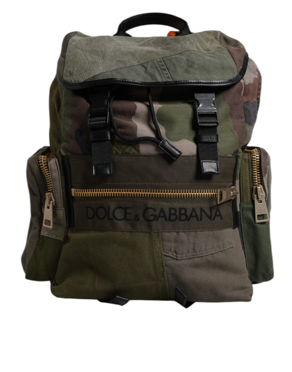 Dolce & Gabbana Military Green Patchwork School Backpack II Dolce & Gabbana