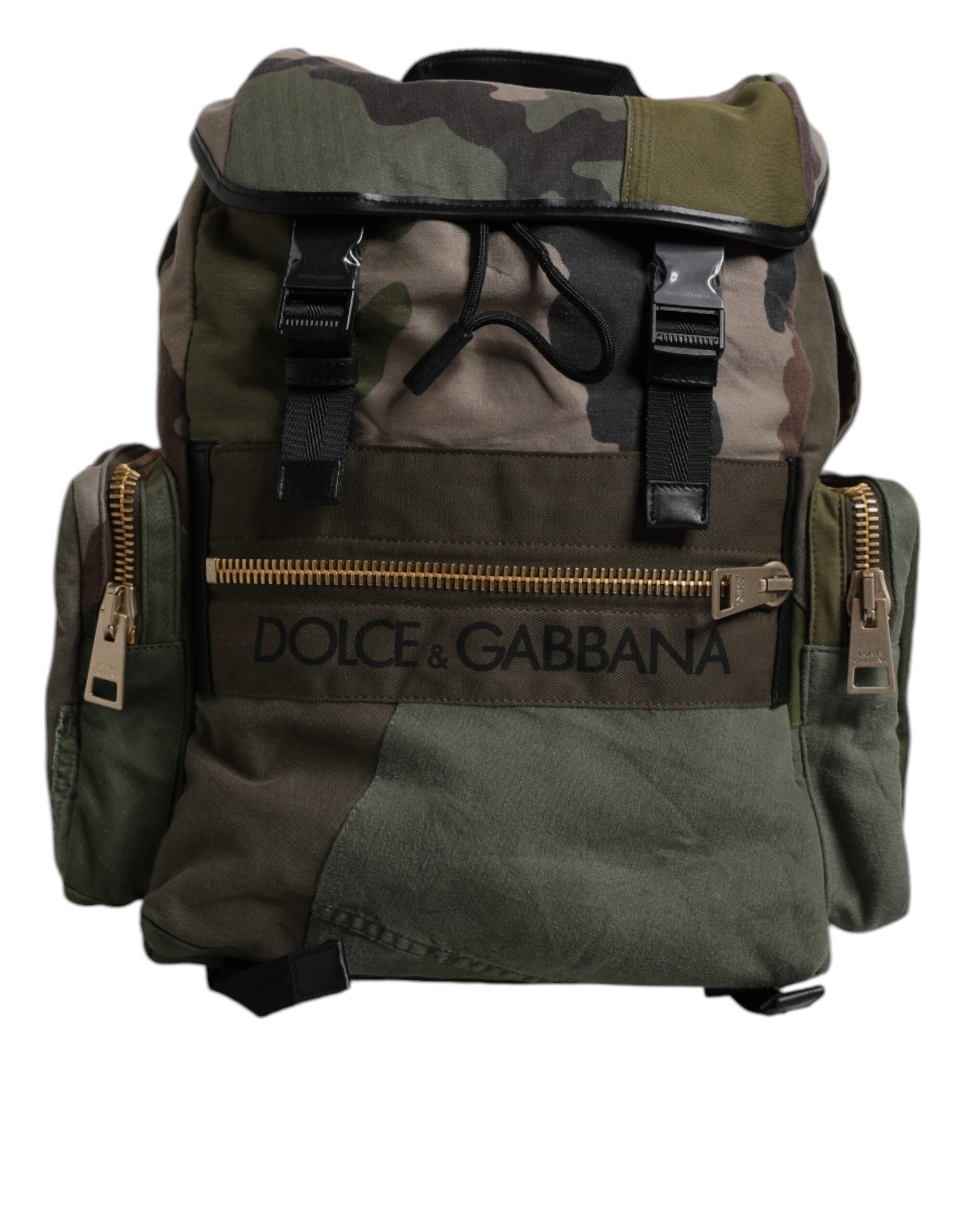 Dolce & Gabbana Military Green Patchwork Travel Backpack VII Dolce & Gabbana