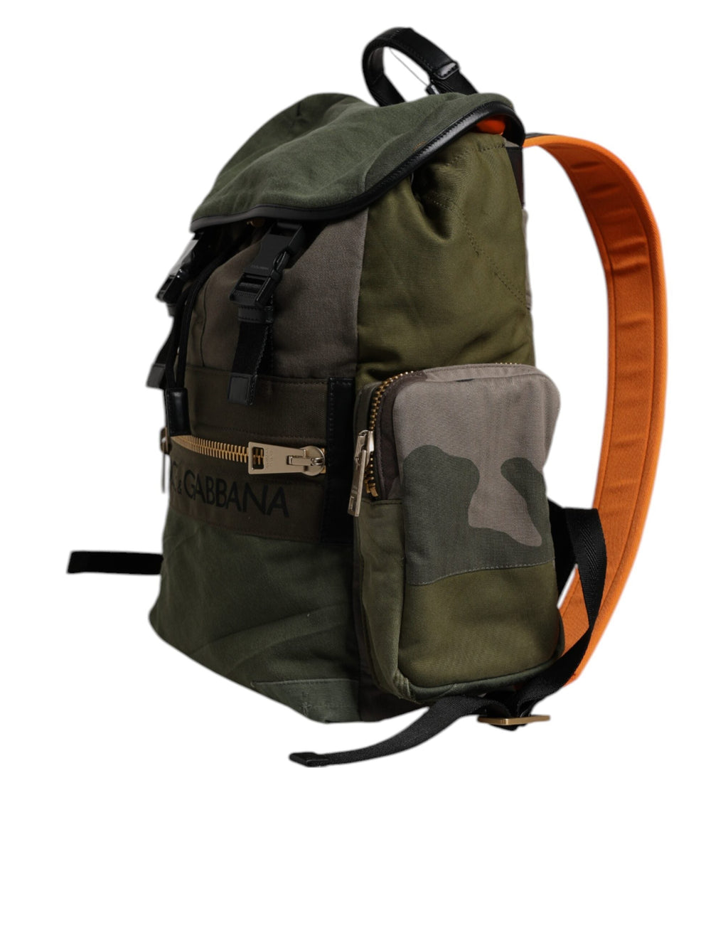 Dolce & Gabbana Military Green Patchwork School Backpack IV Dolce & Gabbana