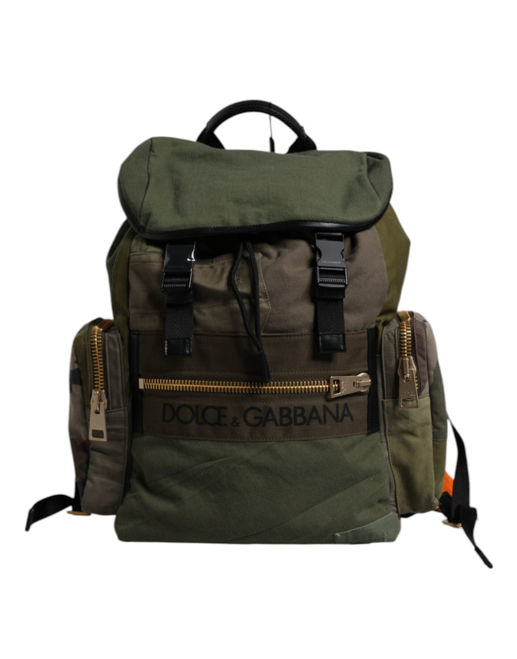 Dolce & Gabbana Military Green Patchwork Travel Backpack VIII Dolce & Gabbana