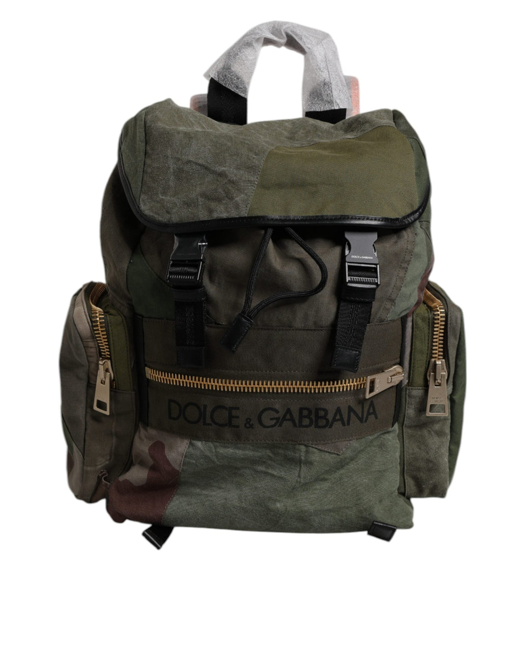 Dolce & Gabbana Military Green Patchwork Travel Backpack IX Dolce & Gabbana