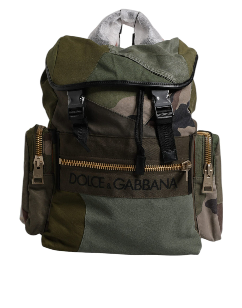 Dolce & Gabbana Military Green Patchwork Travel Backpack X Dolce & Gabbana