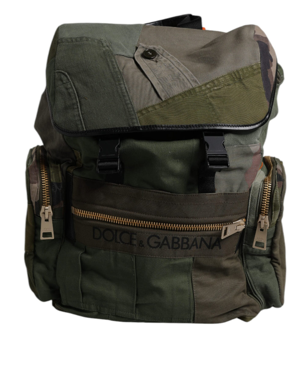 Dolce & Gabbana Military Green Patchwork Travel Backpack XII Dolce & Gabbana