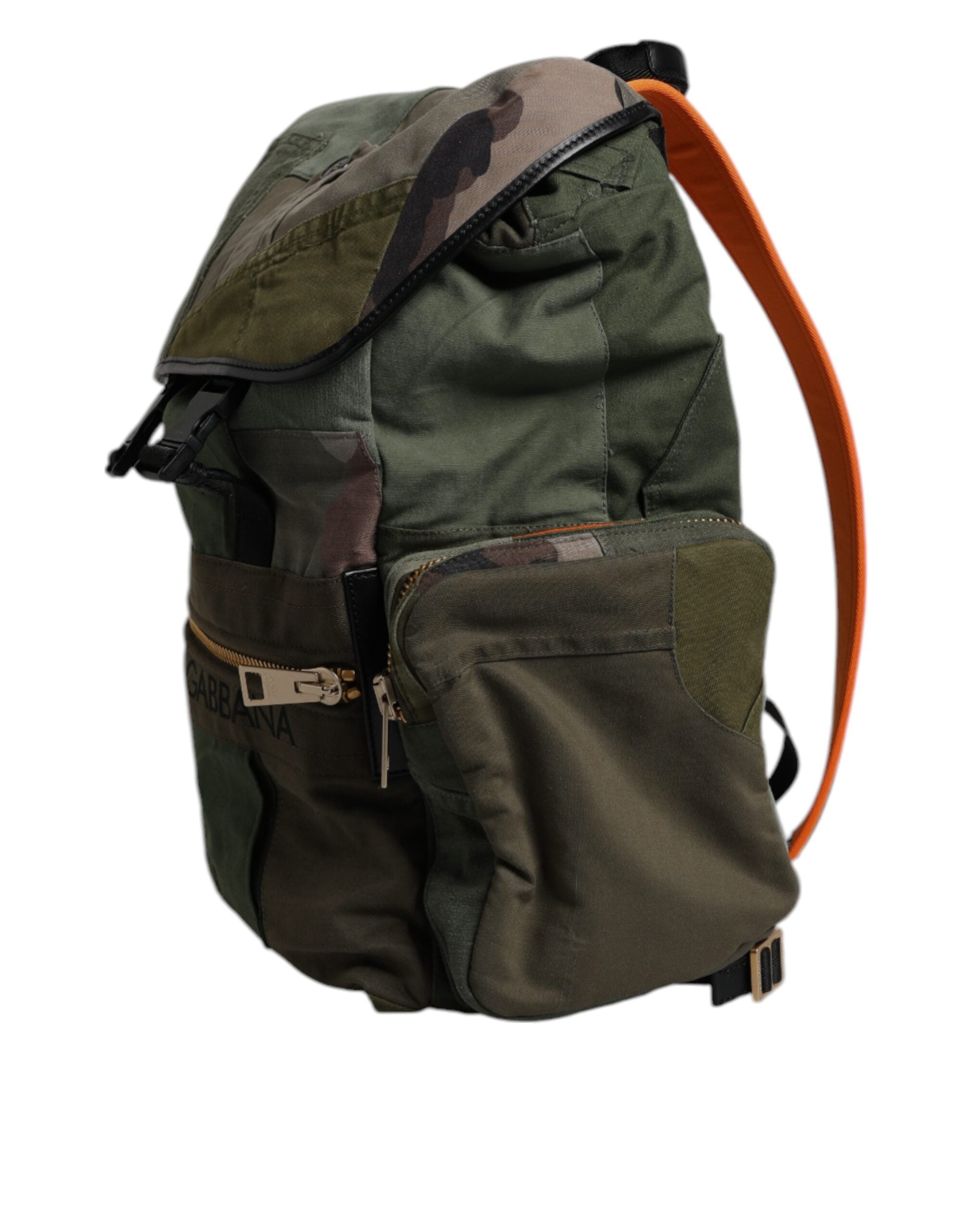 Dolce & Gabbana Military Green Patchwork Travel Backpack XII Dolce & Gabbana