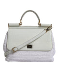 Dolce & Gabbana White Rafia Leather Top Handle Crossbody Bag II Dolce & Gabbana
