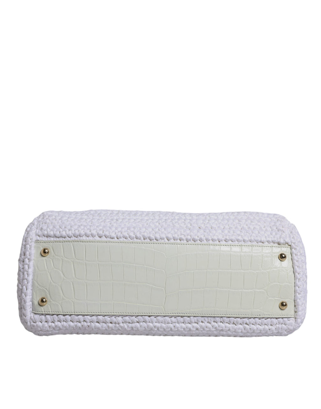 Dolce & Gabbana White Rafia Leather Top Handle Crossbody Bag II Dolce & Gabbana