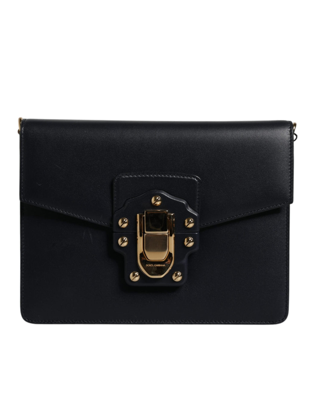 Dolce & Gabbana Black Calfskin Leather Shoulder Strap Bag Dolce & Gabbana