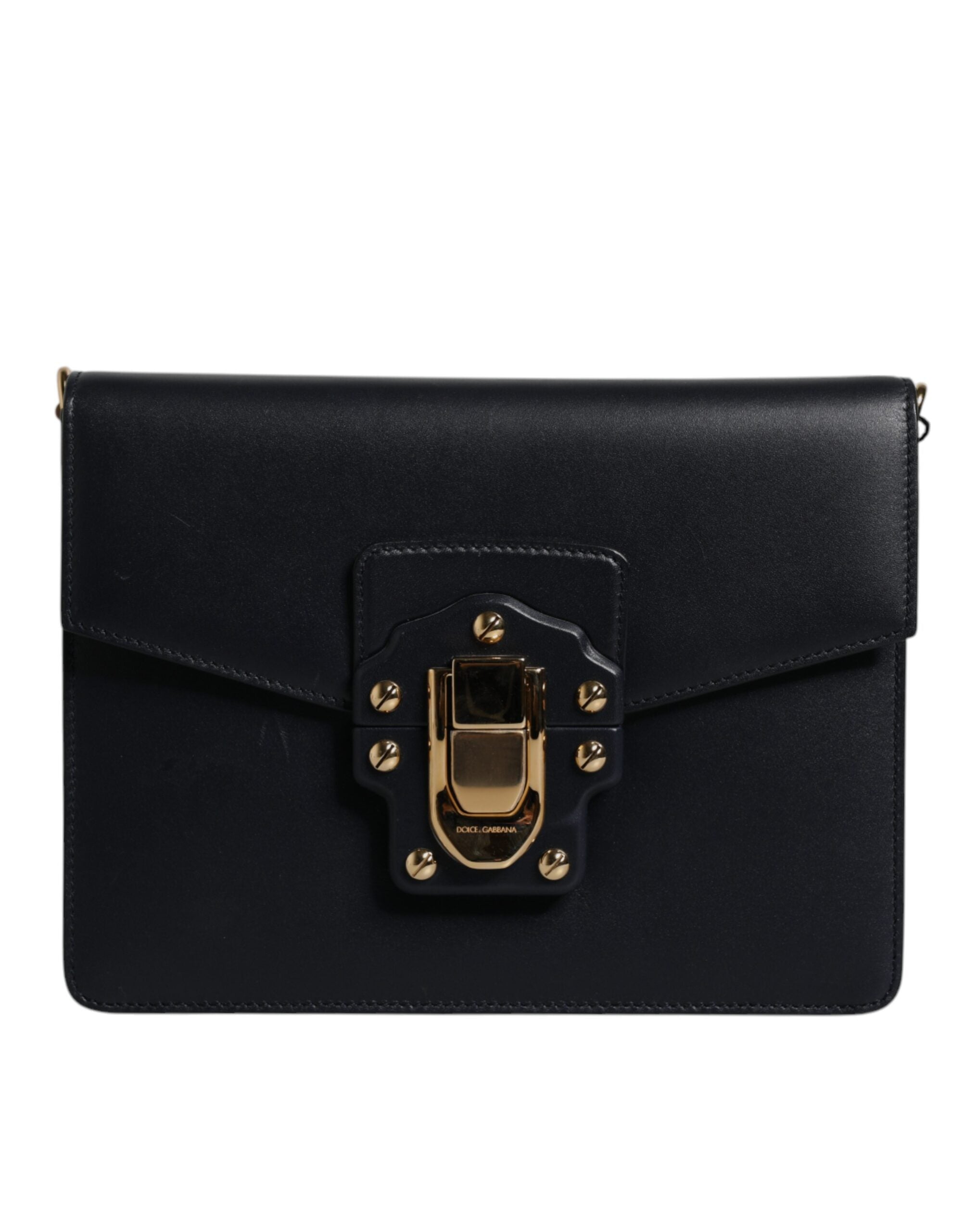 Dolce & Gabbana Black Calfskin Leather Shoulder Strap Bag Dolce & Gabbana