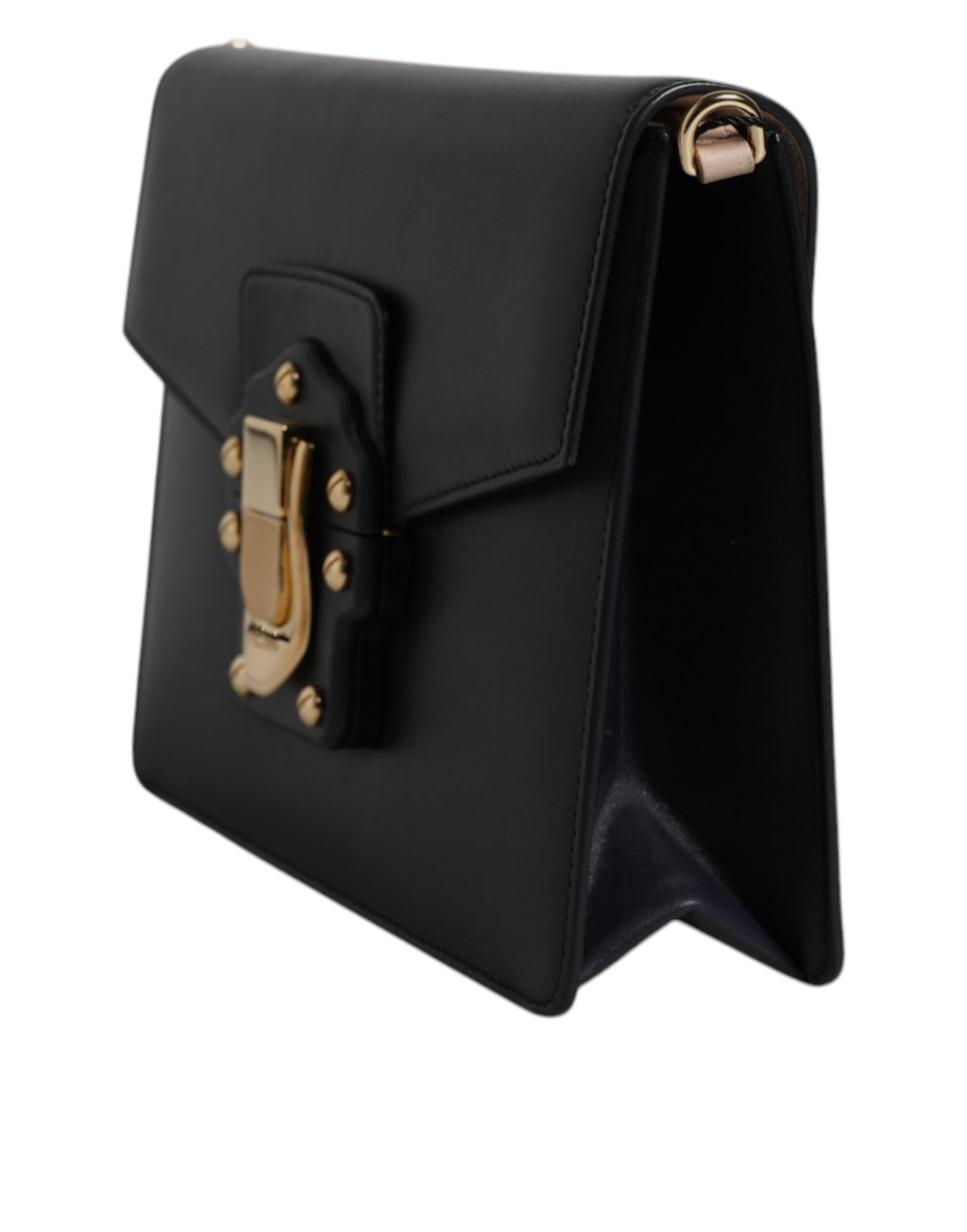 Dolce & Gabbana Black Calfskin Leather Shoulder Strap Bag Dolce & Gabbana