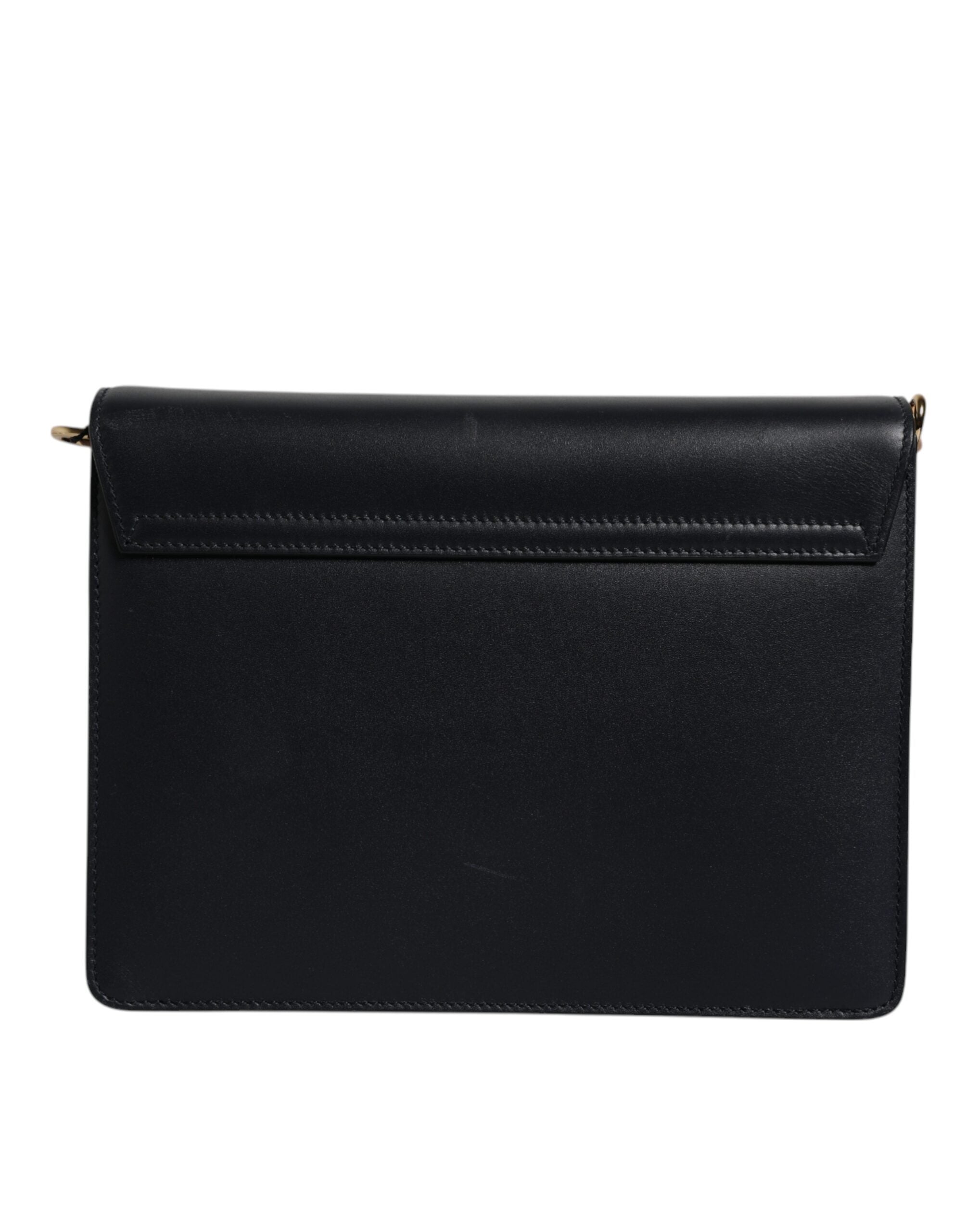 Dolce & Gabbana Black Calfskin Leather Shoulder Strap Bag Dolce & Gabbana
