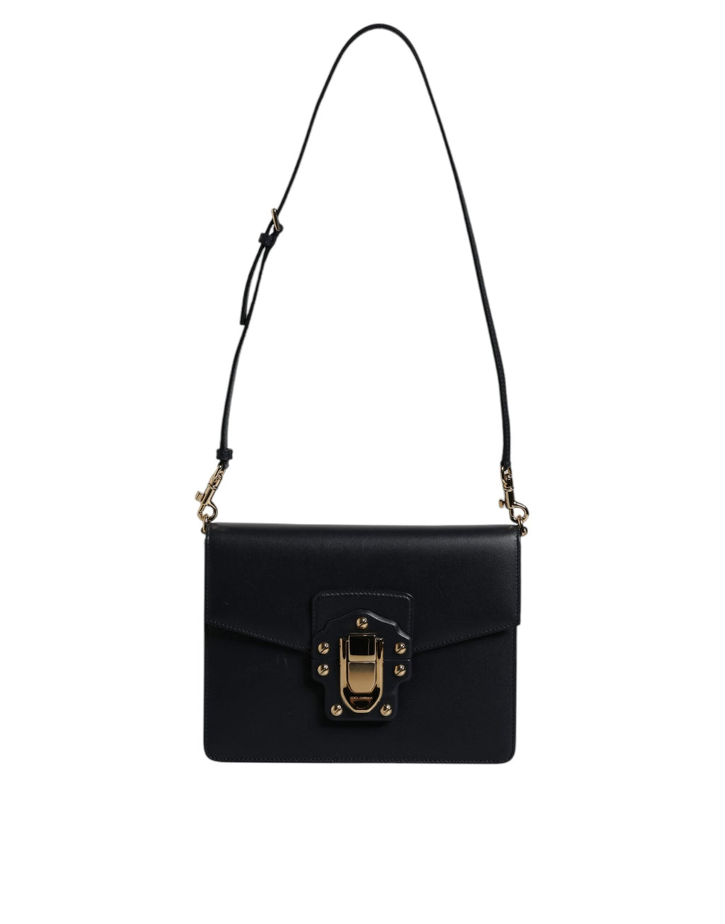Dolce & Gabbana Black Calfskin Leather Shoulder Strap Bag Dolce & Gabbana