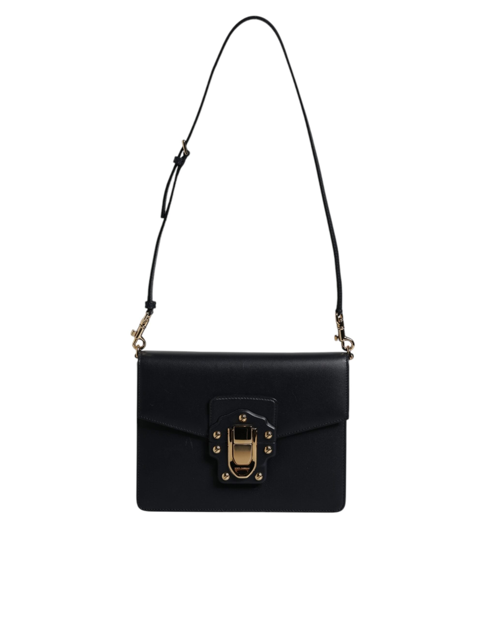 Dolce & Gabbana Black Calfskin Leather Shoulder Strap Bag Dolce & Gabbana
