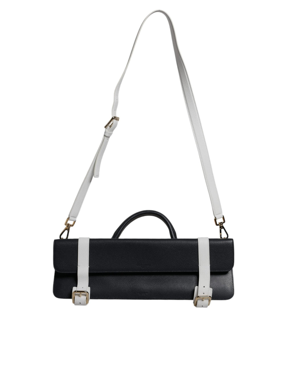 Dolce & Gabbana Blue White Calfskin Leather Crossbody Shoulder Bag Dolce & Gabbana