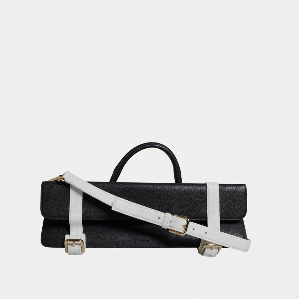Dolce & Gabbana Blue White Calfskin Leather Crossbody Shoulder Bag Dolce & Gabbana