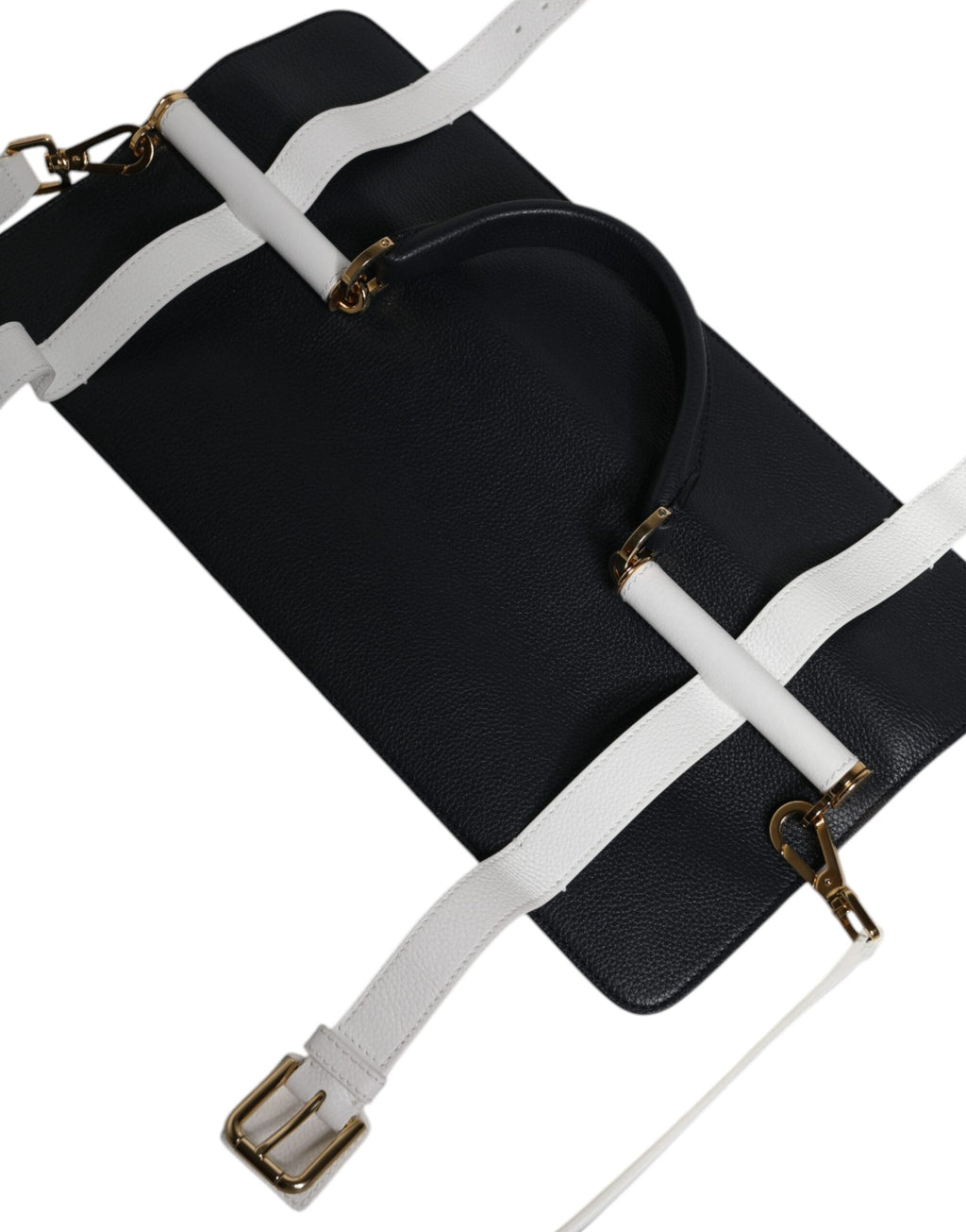 Dolce & Gabbana Blue White Calfskin Leather Crossbody Shoulder Bag Dolce & Gabbana