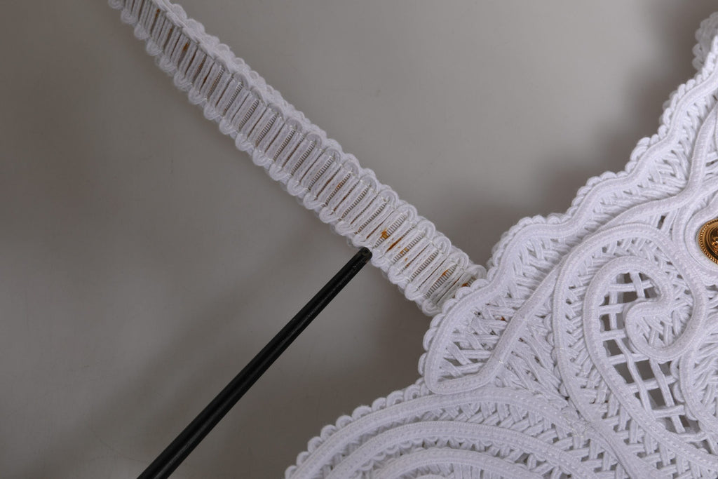 Dolce & Gabbana White Cordonetto Lace Beatrice Tote Shopping Bag Dolce & Gabbana